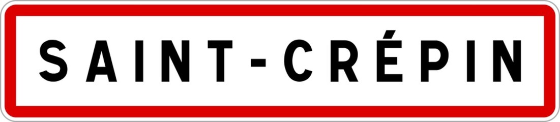 Panneau entrée ville agglomération Saint-Crépin / Town entrance sign Saint-Crépin