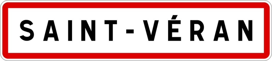 Panneau entrée ville agglomération Saint-Véran / Town entrance sign Saint-Véran