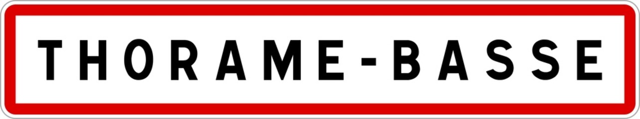 Panneau entrée ville agglomération Thorame-Basse / Town entrance sign Thorame-Basse