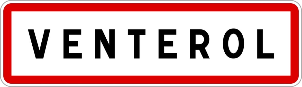 Panneau entr&eacute;e ville agglom&eacute;ration Venterol / Town entrance sign Venterol