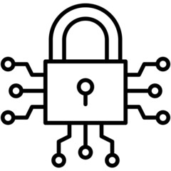 Cryptography icon, Blockchain related vector illustration