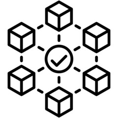 Consensus icon, Blockchain related vector illustration - obrazy, fototapety, plakaty