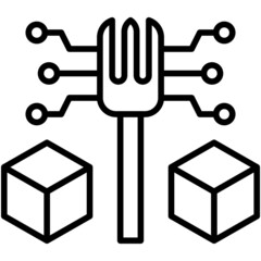 Fork icon, Blockchain related vector illustration