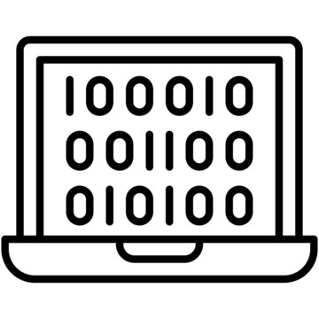 Binary code icon, Blockchain related vector illustration