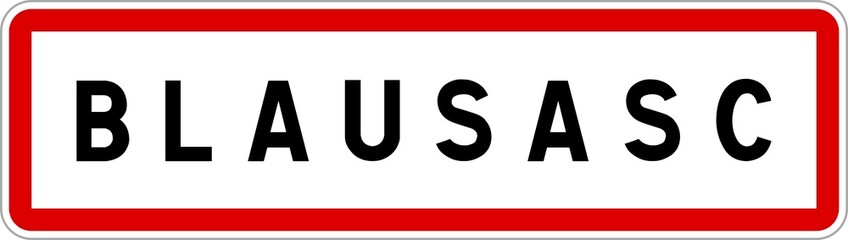 Panneau entrée ville agglomération Blausasc / Town entrance sign Blausasc