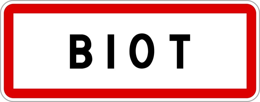Panneau entr&eacute;e ville agglom&eacute;ration Biot / Town entrance sign Biot