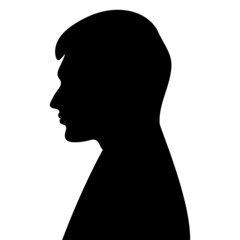 man portrait in profile silhouette