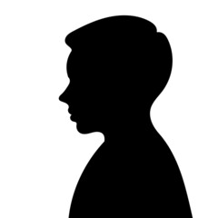 man portrait in profile silhouette isolated