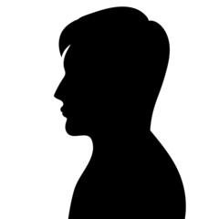 man portrait in profile silhouette isolated vector