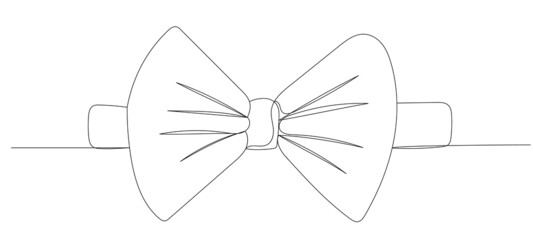 bow tie one line drawing vector, isolated