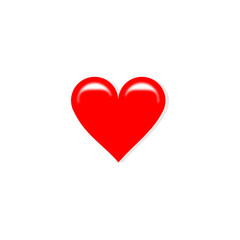 Red heart icon on white background.