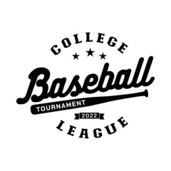 Obraz premium Baseball college league. T-shirt graphic design, print stamp, baseball typography emblem, sports logo. Vector and illustrations.