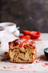 blood orange earl grey and cardamom bun..selective focus