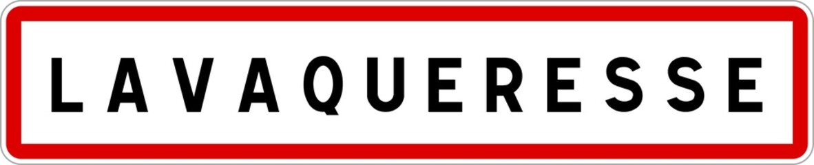 Panneau entrée ville agglomération Lavaqueresse / Town entrance sign Lavaqueresse