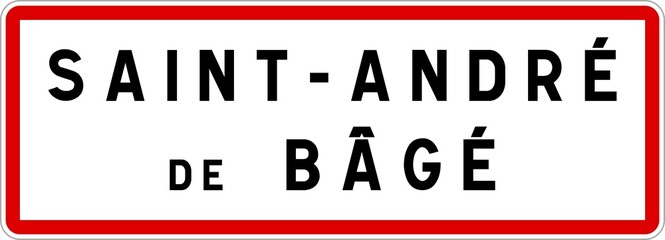 Panneau entrée ville agglomération Saint-André-de-Bâgé / Town entrance sign Saint-André-de-Bâgé