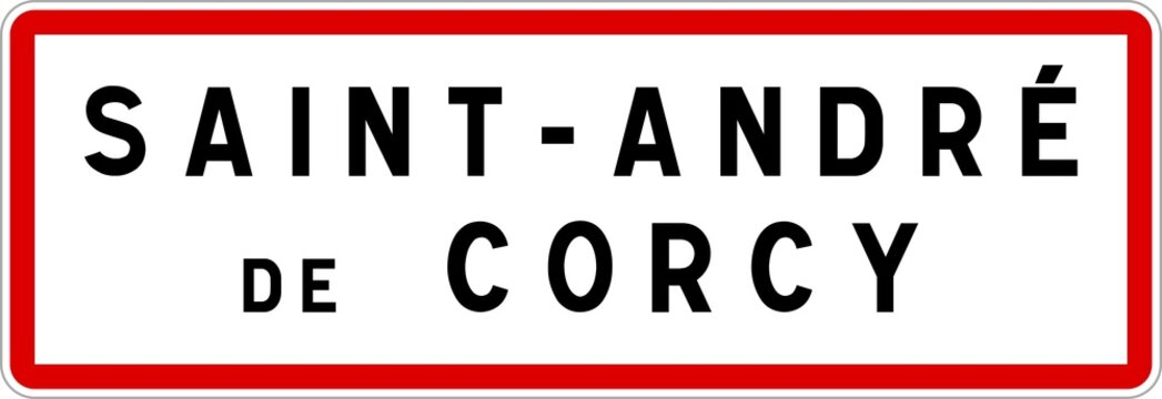 Panneau entrée ville agglomération Saint-André-de-Corcy / Town entrance sign Saint-André-de-Corcy