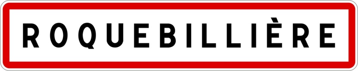 Panneau entrée ville agglomération Roquebillière / Town entrance sign Roquebillière