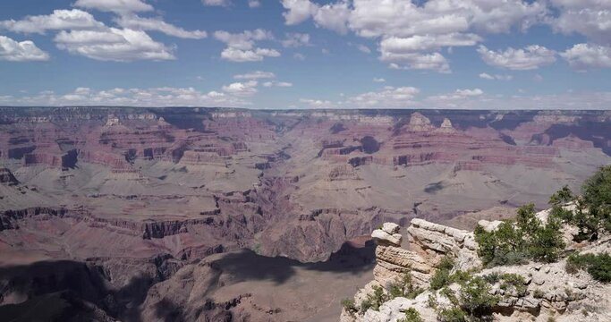 Grand canyon timelapse. Clouds and shadows crawl across the Canyon time lapse. Grand Canyon National Park.