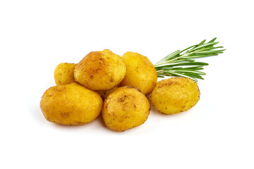 Fried potato, isolated on white background.