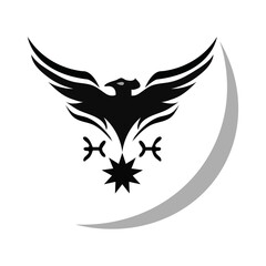 Phoenix moon icon vector illustration