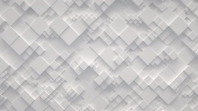Abstract motion background from random moving cubes, seamless loop animation