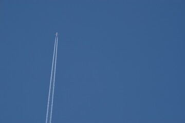 Jet traffic jet on a blue sky