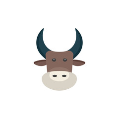 Bull cartoon character illustration. Cute bull abstract illustration. Part of set.
