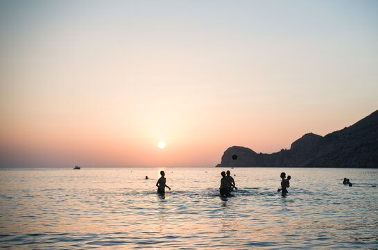 Popular Are Snorkeling And Scuba Diving Coast Of Greece Is Idyllic. Couple On A Scuba Diving And Snorkeling Trip To The Beautiful Island Of Greece