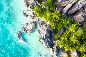Photo sur Plexiglas Anse Source D'Agent, île de La Digue, Seychelles Anse Source D& 39 Argent - la plus belle plage des Seychelles. Île de La Digue, Seychelles