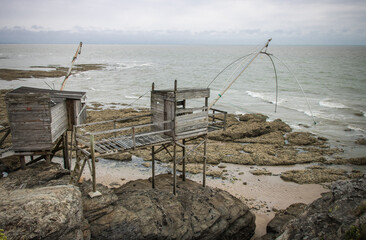 pêcherie sur la côte de Jade près de Pornic en france