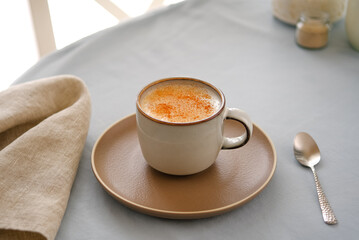 Traditional Turkish hot beverage salep or Sahlep.