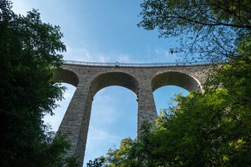 Fototapeta premium Zampach viaduct, stone train bridge, Czech Republic