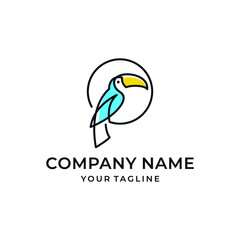 Toucan Line Art Logo Design