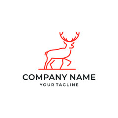 Minimalist Deer Line Art Logo Design