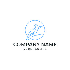 Simple Line Art Bird Logo Design