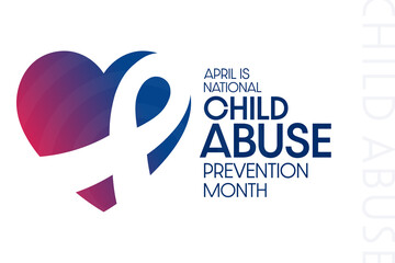 April is National Child Abuse Prevention Month. Vector illustration. Holiday poster.