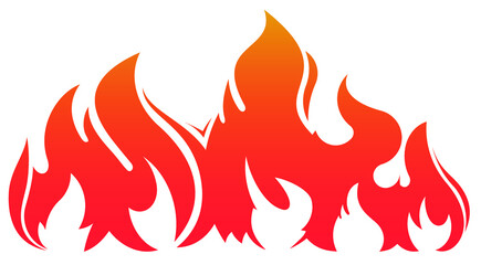 Big fire icon for your design. Blazing flame, fire, bonfire vector illustration in flat style