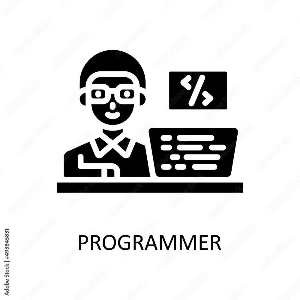 Poster programmer vector solid icons for your digital or print projects.