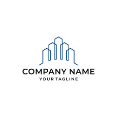 Obraz premium One Line Art Apartment Logo Design