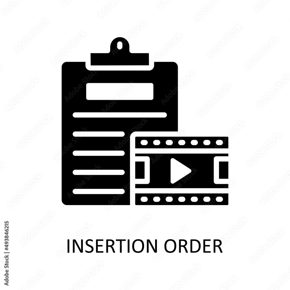 Poster insertion order vector solid icons for your digital or print projects.