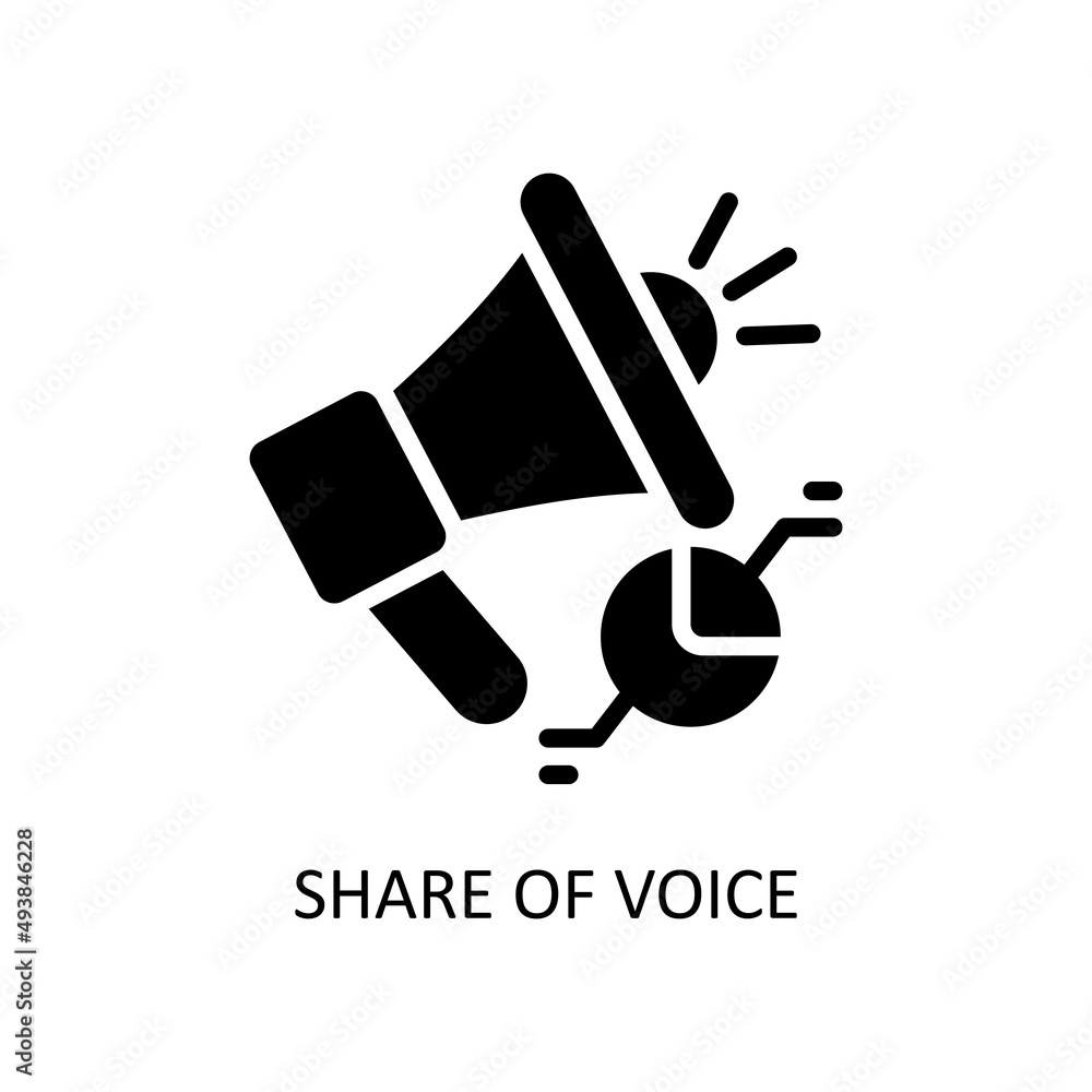 Poster share of voice vector solid icons for your digital or print projects.
