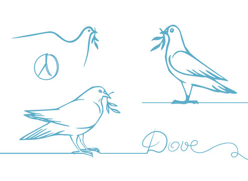 Vector drawing of the dove of peace