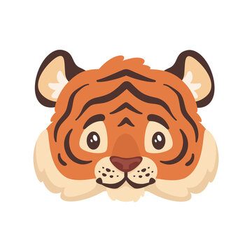 Vector cartoon style illustration of a tiger