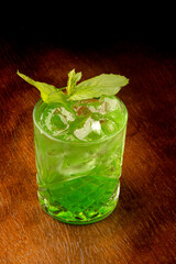 mojito cocktail on black background