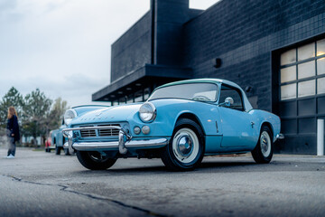 Fototapeta na wymiar Classic Vintage British Sports Car - Light Blue