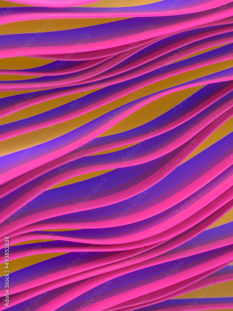 Poster multicolor wavy abstract gradient background. modern colorful digital illustration. 3d rendering con