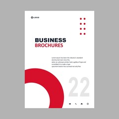 Business Brochure. Flyer Design. Leaflet Template a4. Book and Magazine Covers. With Red