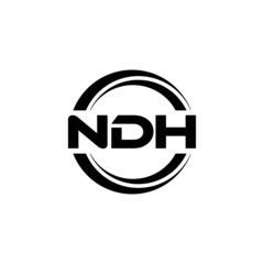 NDH letter logo design with white background in illustrator, vector logo modern alphabet font overlap style. calligraphy designs for logo, Poster, Invitation, etc.