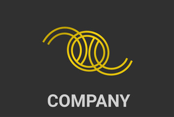 Simple logo design Luxury Gold color Background black soft elegant company icon