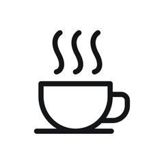 hot coffee icon for website, presentation symbol 
